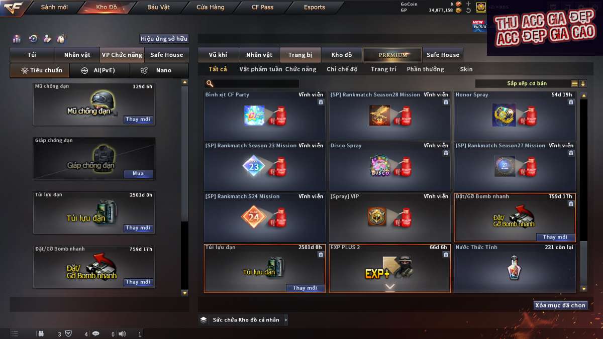 shop acc cf uy tin gia re